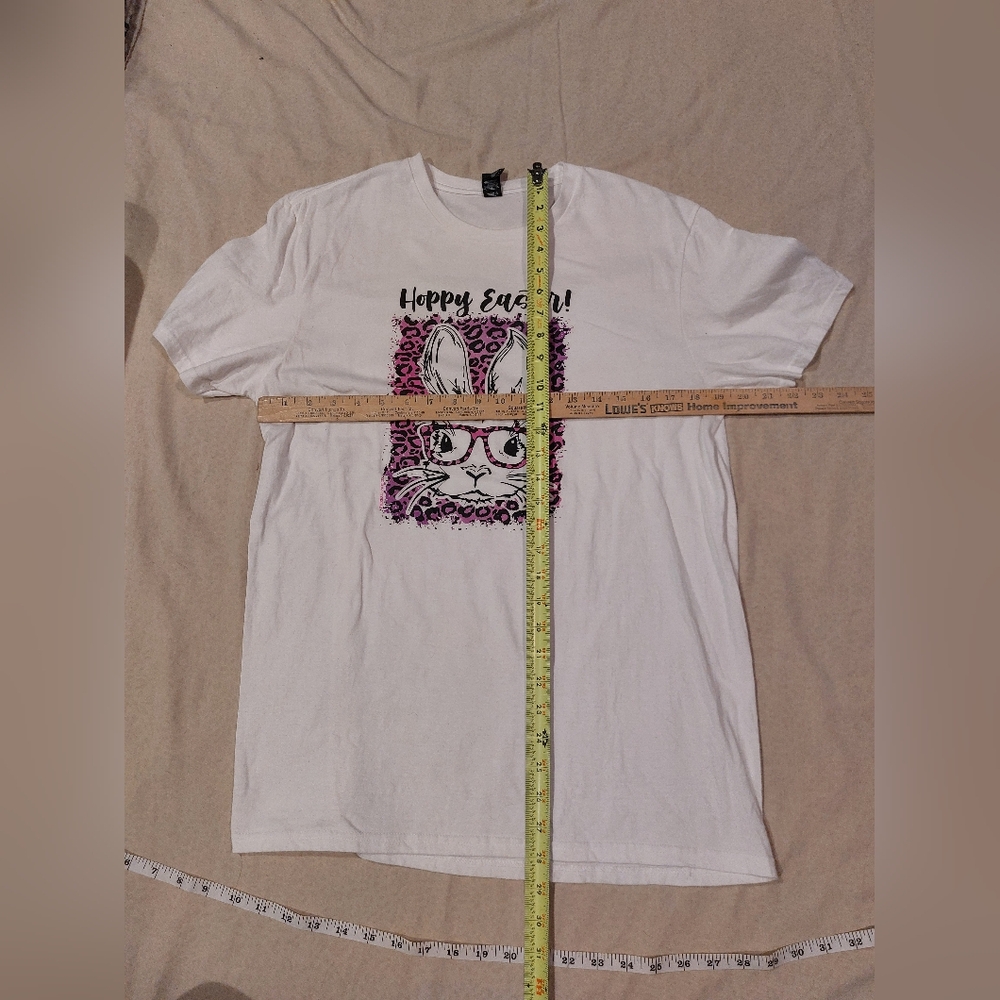 White T-Shirt with Bunny Graphic
